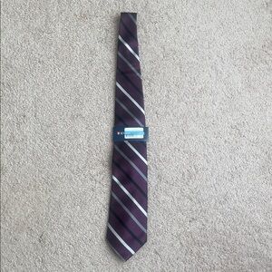 NWT Knightsbridge Striped Tie in Purple and Silver